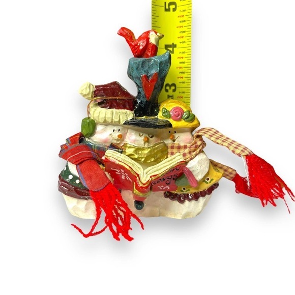 Kurt Adler Snowtown Figurine Snowfolk Loving Couple & Kid Snowmen - Picture 12 of 13